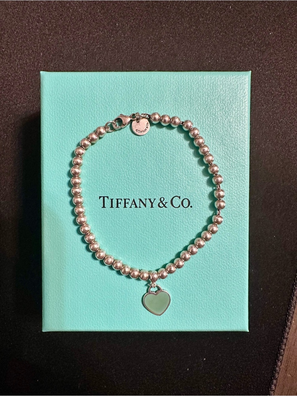 Tiffany & Co. Silver Bead Bracelet with Heart Charm - Silver - Picture 3 of 7
